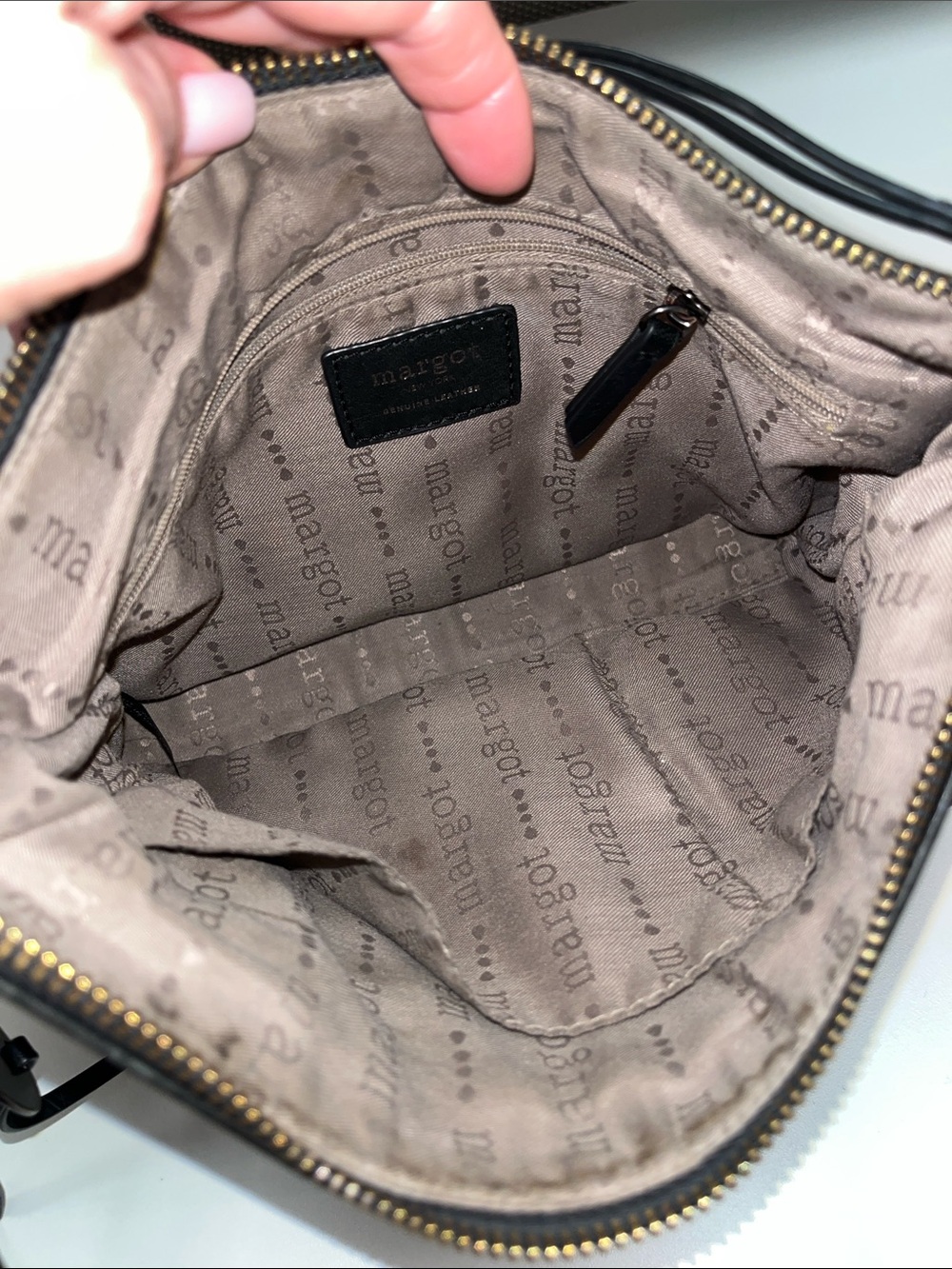 margot Black Leather Crossbody Bag with Zip Pockets - Picture 11 of 16
